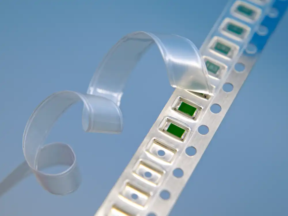 SMT resistors on a carrier tape